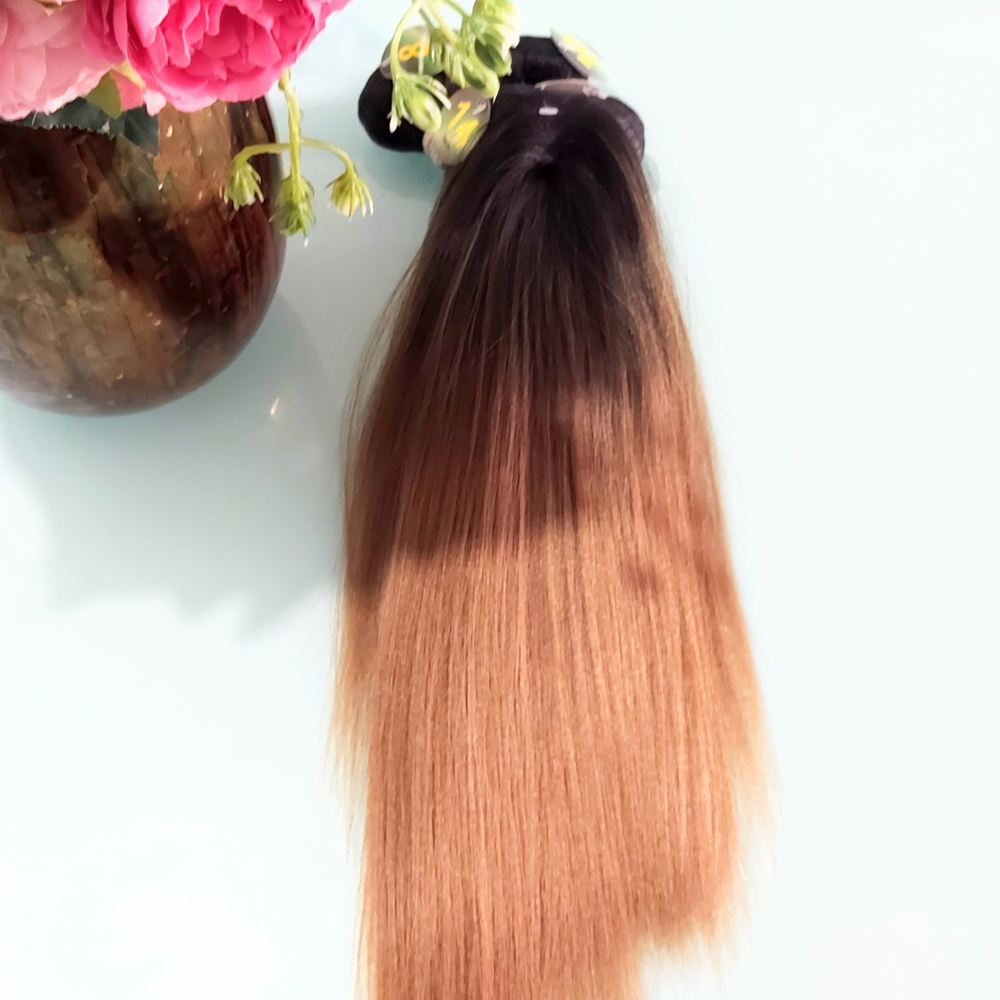 Hair extensions bundles with closure.